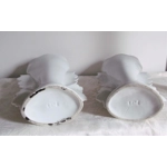 Wonderful pair of Paris vieux porcelain wedding flower vases late 19th century porcelain, France