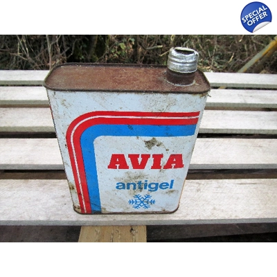 Old French Avia antifreeze tin Avia bidon antigel publicity man cave retro vintage garage