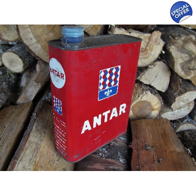 Old oil tin French Antar bidon huile garage publicity man cave retro vintage garage