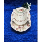 Antique large dish for asparagus or artichokes, handmade in the majolica/barbotine technique at the