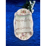 Antique large dish for asparagus or artichokes, handmade in the majolica/barbotine technique at the