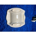 Antique large dish for asparagus or artichokes, handmade in the majolica/barbotine technique at the