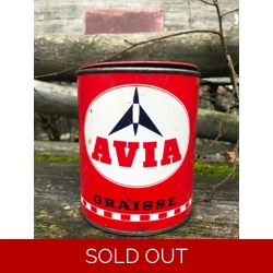 Old round tin can of technic..