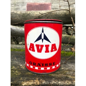 Old round tin can of technic..