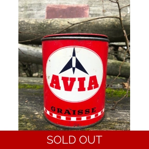 Old round tin can of technic..