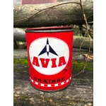 Old round tin can of technical grease AVIA Empty (B) publicity man cave retro vintage garage