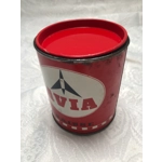 Old round tin can of technical grease AVIA Empty (B) publicity man cave retro vintage garage