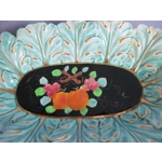Large vintage majolica fruit plate hand-painted by Faience de Moustiers St Marie Provence, France