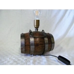 French vintage oak barrel lamp