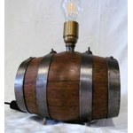 French vintage oak barrel lamp