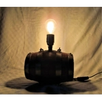 French vintage oak barrel lamp