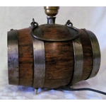French vintage oak barrel lamp