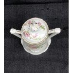 A graceful big antique porcelain sugar bowl made by the Limoges manufactory Balleroy & Cie after 190