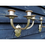 Antique Bronze and Brass 3 arm candle wall sconces Piano Organ early 1900s