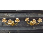 Antique Bronze and Brass 3 arm candle wall sconces Piano Organ early 1900s