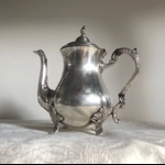 Vintage Victorian silver plated teapot/coffee pot/water pitcher with hinged lid footed by Viners Sheffield, England