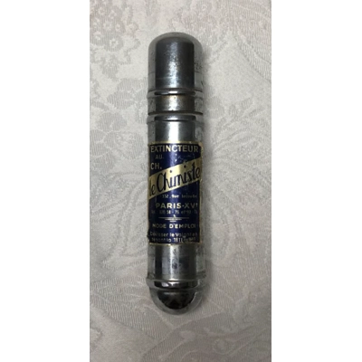 Vintage French car fire extinguisher chrome Le Chimiste Paris XV man cave garage retro garage
