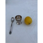 Vintage silver-plated set for church communion: a small silver-plated cup and a spoon from the famous company Christofle, France