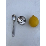 Vintage silver-plated set for church communion: a small silver-plated cup and a spoon from the famous company Christofle, France