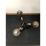 Stylish Tudor medieval style iron and steel 3 branch candle holder solid and very well made