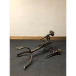 Stylish Tudor medieval style iron and steel 3 branch candle holder solid and very well made