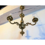 French brass and bronze 3 branch arm elegant vintage chandelier