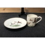Porcelain de Paris, Four coffee pairs (litron cup and saucer) for espresso made of fine porcelain