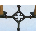 Antique Gothic Renaissance 3 branch iron table lamp