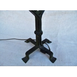 Antique Gothic Renaissance 3 branch iron table lamp