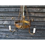 Spanish iron Gothic Renaissance chandelier Gold Gilt Candelabra 3 arm branch Arm in the form of a royal crown for easy restoration rewire