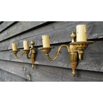 Excellent pair of old King Louis Philippe style twin arm bronze wall sconces wall lights fixtures French vintage style elegant and chic