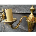 Excellent pair of old King Louis Philippe style twin arm bronze wall sconces wall lights fixtures French vintage style elegant and chic