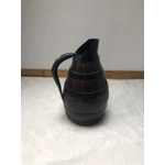 Antique French Wooden Wine Cider Jug Pitcher Staved Wood Metal Burgundy region, circa early 1900s