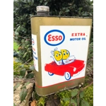 Motor Oil Tin Can "ESSO Extra Motor Oil 2 L, Empty publicity man cave retro vintage garage