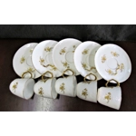 Five coffee pairs of amazing beauty and unusualness from one of the Limoges manufactories produced in 1890