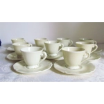 Nine charming vintage espresso pairs from the Limoges manufactory Malbec,Bonnet et Treillard France, 1950