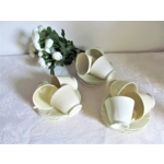 Nine charming vintage espresso pairs from the Limoges manufactory Malbec,Bonnet et Treillard France, 1950