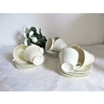 Nine charming vintage espresso pairs from the Limoges manufactory Malbec,Bonnet et Treillard France, 1950