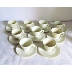 Nine charming vintage espresso pairs from the Limoges manufactory Malbec,Bonnet et Treillard France, 1950