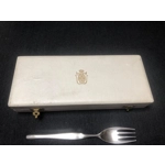 Vintage silver plated fork and soup spoon set by Christofle ORFÈVRE, design by Tapio Wirkkala, Duo m