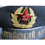 Vintage Soviet authentic military sailor`s cap of the Baltic Fleet super cool.
