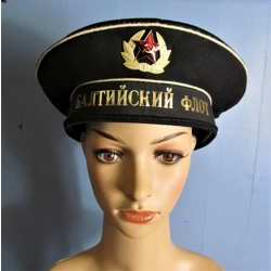 Vintage Soviet authentic military sailor`s cap of the Baltic Fleet super cool.