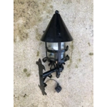 Gothic medieval chateau style vintage exterior wall-mount lantern,iron and steel with original glass