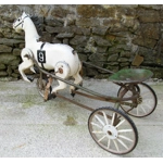 Soviet USSR childs pedal horse car antique vintage childs toy treasure tin and steel, solid easy resto 1950s used condition salvaged