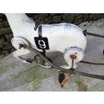 Soviet USSR childs pedal horse car antique vintage childs toy treasure tin and steel, solid easy resto 1950s used condition salvaged