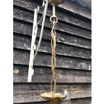 French brass and bronze mix Louis xv style 3 branch arm elegant vintage small chandelier on a good l