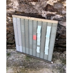 Industrial vintage 70s French Valrex memo board day planner wall mounted organiser in metal with light patina and rust retro kitchen garage