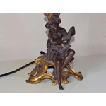 Antique Bronze Harpist Candelabra Table Lamp – Victorian French Rococo Revival Style C1870s