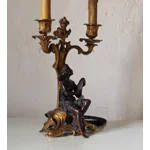 Antique Bronze Harpist Candelabra Table Lamp – Victorian French Rococo Revival Style C1870s