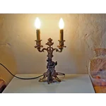 Antique Bronze Harpist Candelabra Table Lamp – Victorian French Rococo Revival Style C1870s